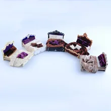 1 шт. кукольный домик Европейский стиль двуспальная кровать модель мини Мебель Миниатюрные аксессуары для гостиной