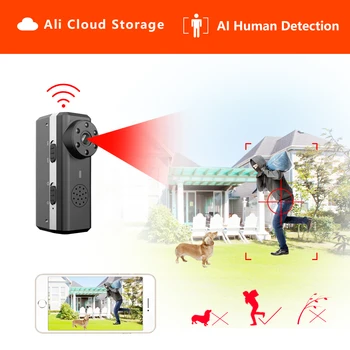 

HD Smart Mini Wifi Camera AI Human Detection IP/AP Camera Ali Cloud Storage IR Night Vision Security Cam Max 128G