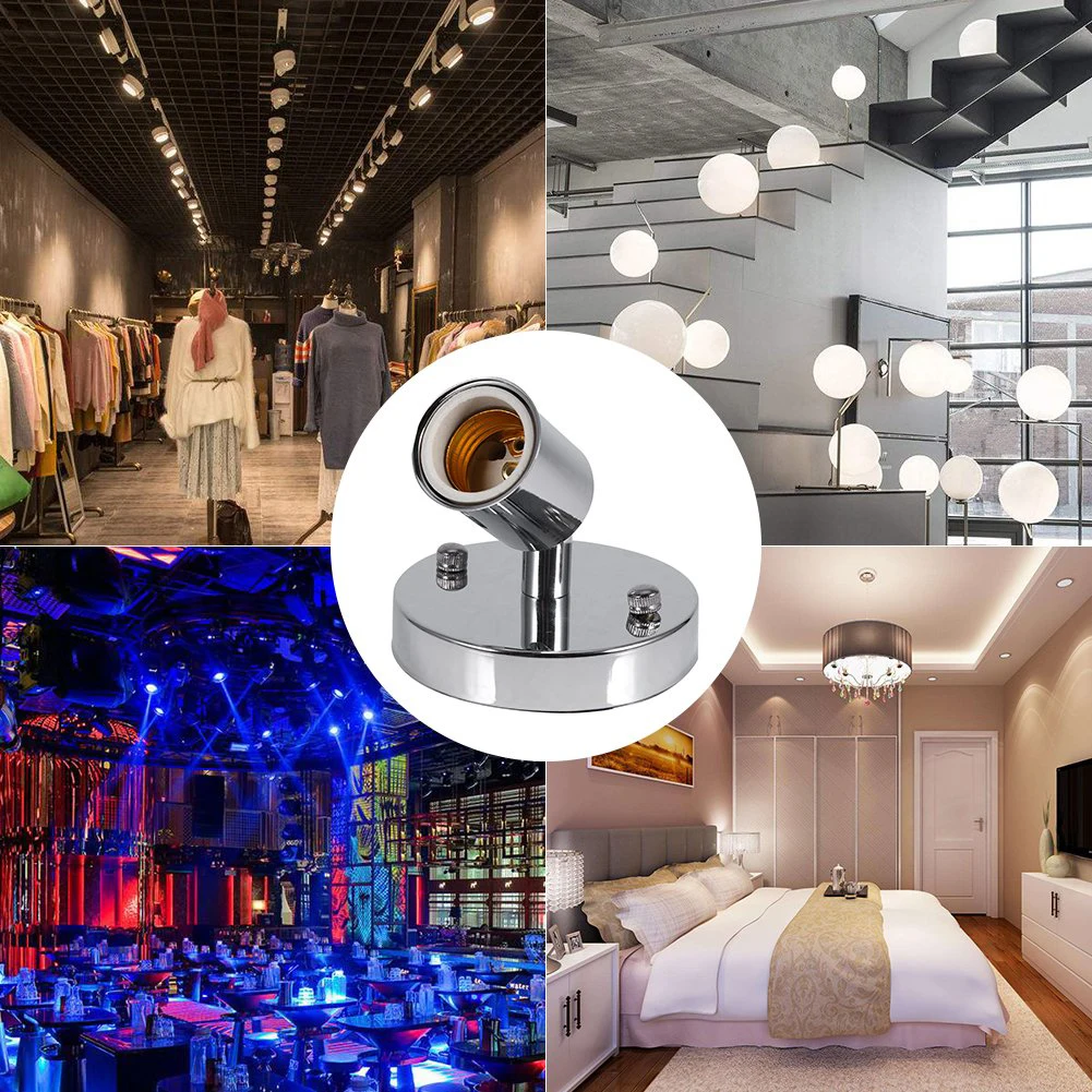 E27 전구 홀더 유니버설 헤드 램프베이스 180 학위 스티어링 현대 벽 램프 조명 장식 바 레스토랑 홈