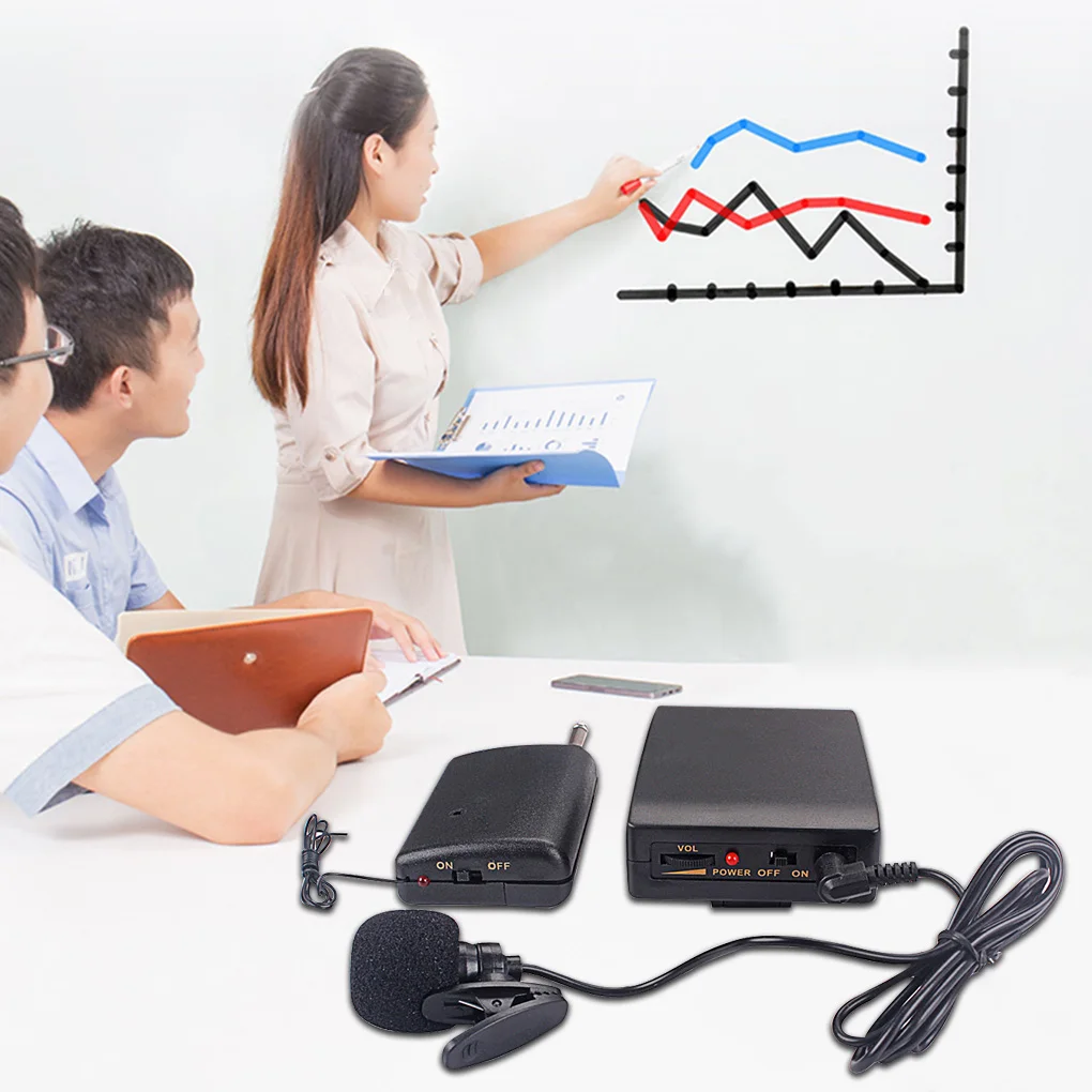 Professional Wireless Microphone System Receiver Transmitter Lapel Clip On Mic System Kit