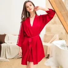 Сексуальный Шелковый Атласный ночной халат, кимоно, кружевной халат, идеальный свадебный халат для невесты, подружки невесты, халаты для женщин