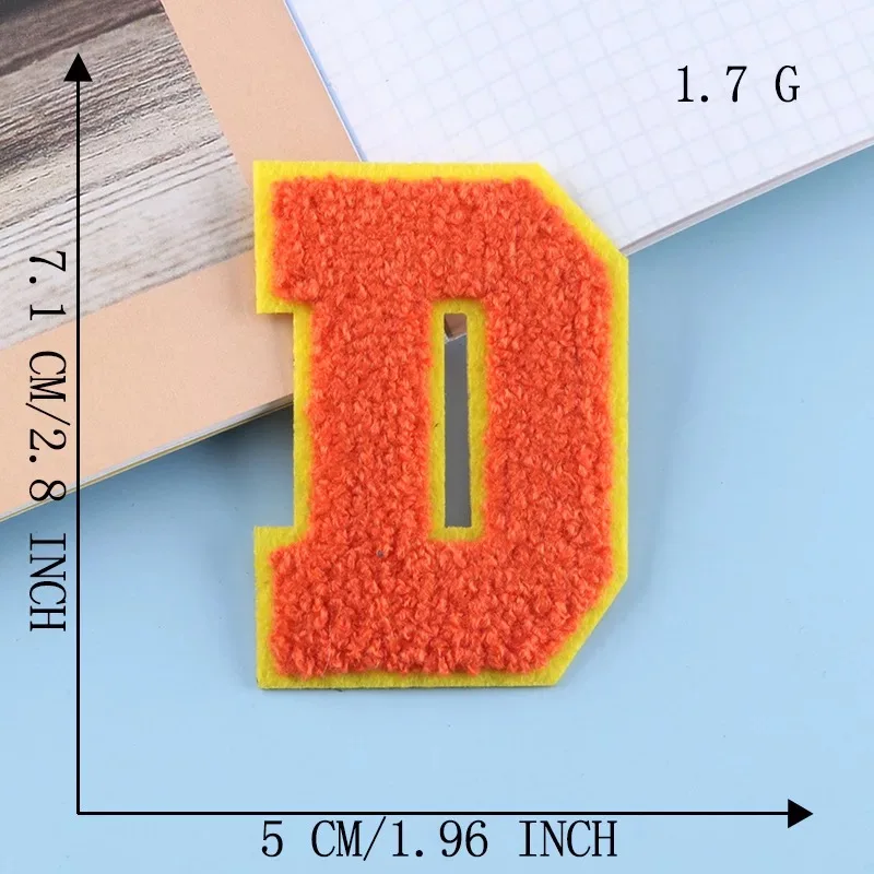 2022 New 3D Colorful A-Z 26 Letters Chenille Embroidered Patches IRON on Alphabet Letters Embroidery Applique Sewing diy 