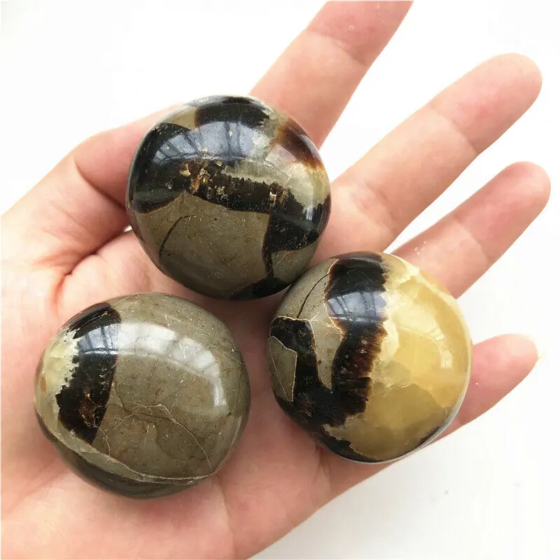 

40-80g 1pc Natural Septarium Septarian Palm Massage Stones Mineral Specimen Healing Natural Quartz Crystals