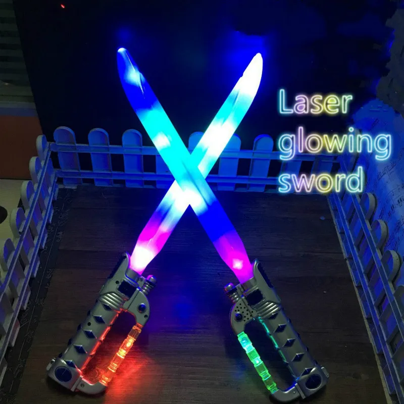 

New Infrared Laser Sword Luminous Sound Children 's Music Flash Music Sword Show Props Sword Weapon Category Glowing Sword 52cm