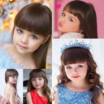 

Trimable Fake Hair Bangs Fringe Clip on Bangs Black Brown Blonde Hair Extension Synthetic Heat Resistant Hairpieces For Women