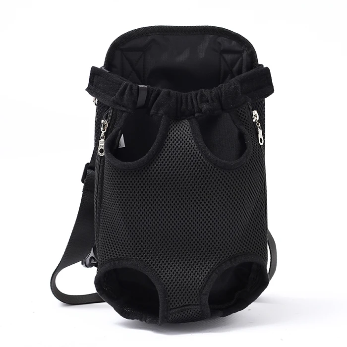 Переноска для собак на открытом воздухе, сумка для собак, передняя сумка, наплечный ремень и слинг, портативный рюкзак для путешествий, сетчатый рюкзак для пеших прогулок и кемпинга - Цвет: Черный
