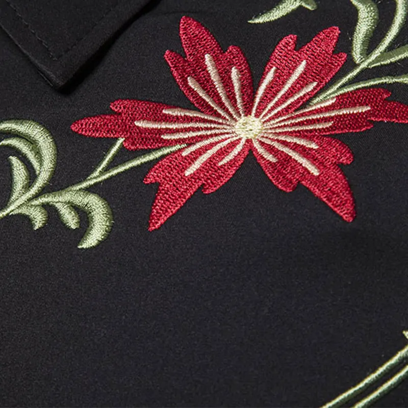 Для мужчин Модная рубашка Мужская Уличная с длинным рукавом социальная одежда пуговицами, прошитая узором Футболка с принтом в стиле «хип-хоп» Повседневная Удобная хлопковая куртка топы