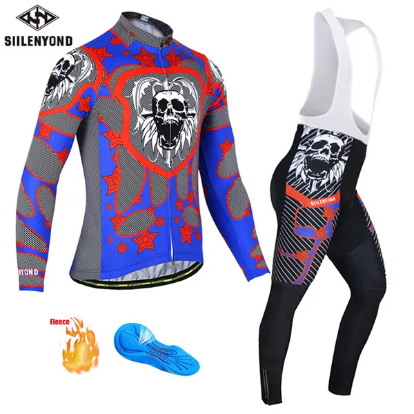 CBJ-BT-S0201 SIILENYOND, Мужская зимняя теплая флисовая одежда с длинным рукавом, одежда для велоспорта, костюмы, Ropa Ciclismo Hombre, велосипедная майка, комбинезон, комплект - Цвет: CBJ-BT-S0201