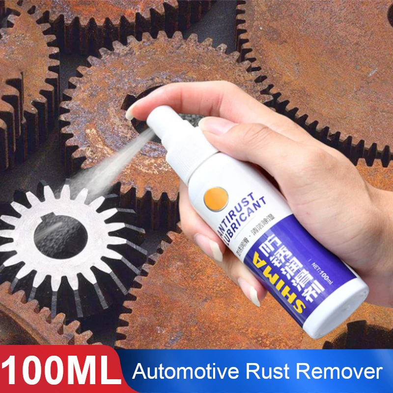 

Vehemo 100ml Cars Rust Remover Inhibitor Derusting Spray Lubrication Practical Metal Parts Wheel Hub Screw Rust Remover Cleaning