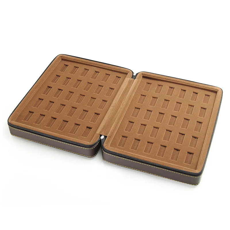 

Portable Zipper Car Jewelry Box Ring Pendant Bracelet Set Display Collection Storage Portable Zipper Leather Bag