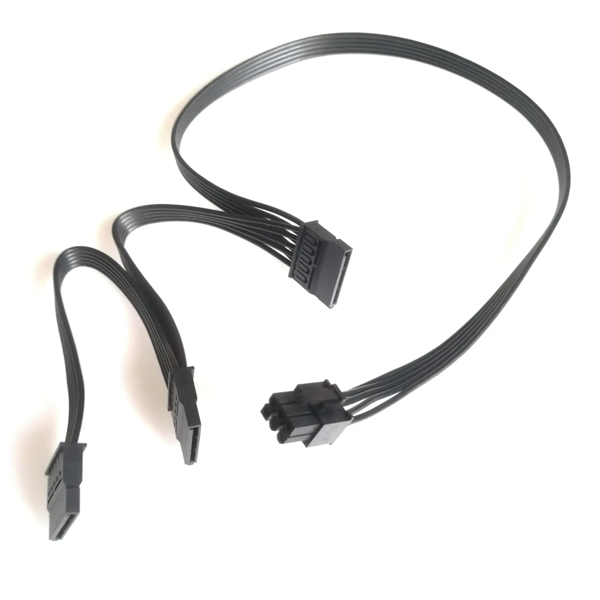 6p 6Pin To PC Mainboard HDD 3Port 3 SATA Power Supply Cable For