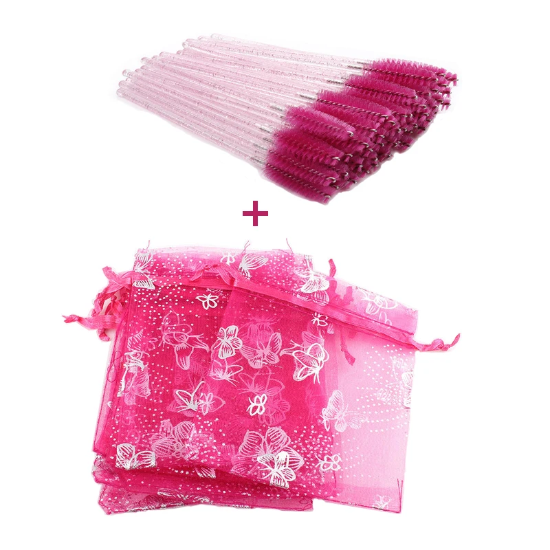 

Eyelashes Package Butterfly Star Shaped Drawstring Organza Pouches Creative Eyelash Packaging With Mascara Wands Makeup Brush