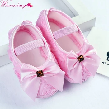 

Baby Girl ShoesToddler Pre-walker Shoes Rose Flowers Bow Princess Newborn Baby Soft Sole Shoes First Walkers