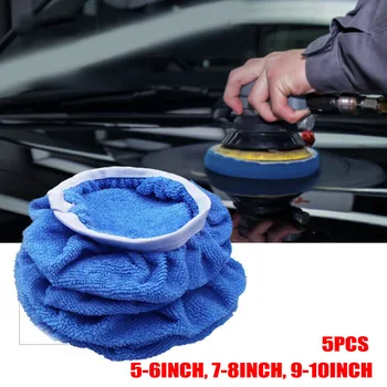 

5pcs Car Polisher Pad Bonnet Max Waxing Bonnet Buffing Cover Autocare 5-10Inch