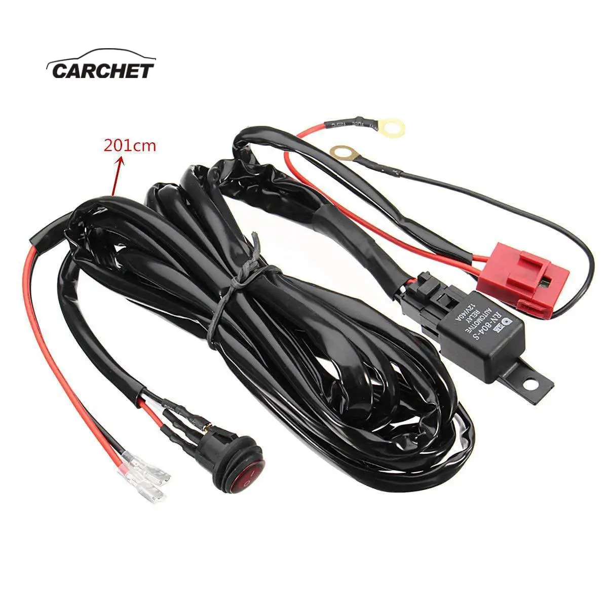 CARCHET 12 В Автомобильный светодиодный рабочий свет жгут проводов комплект реле