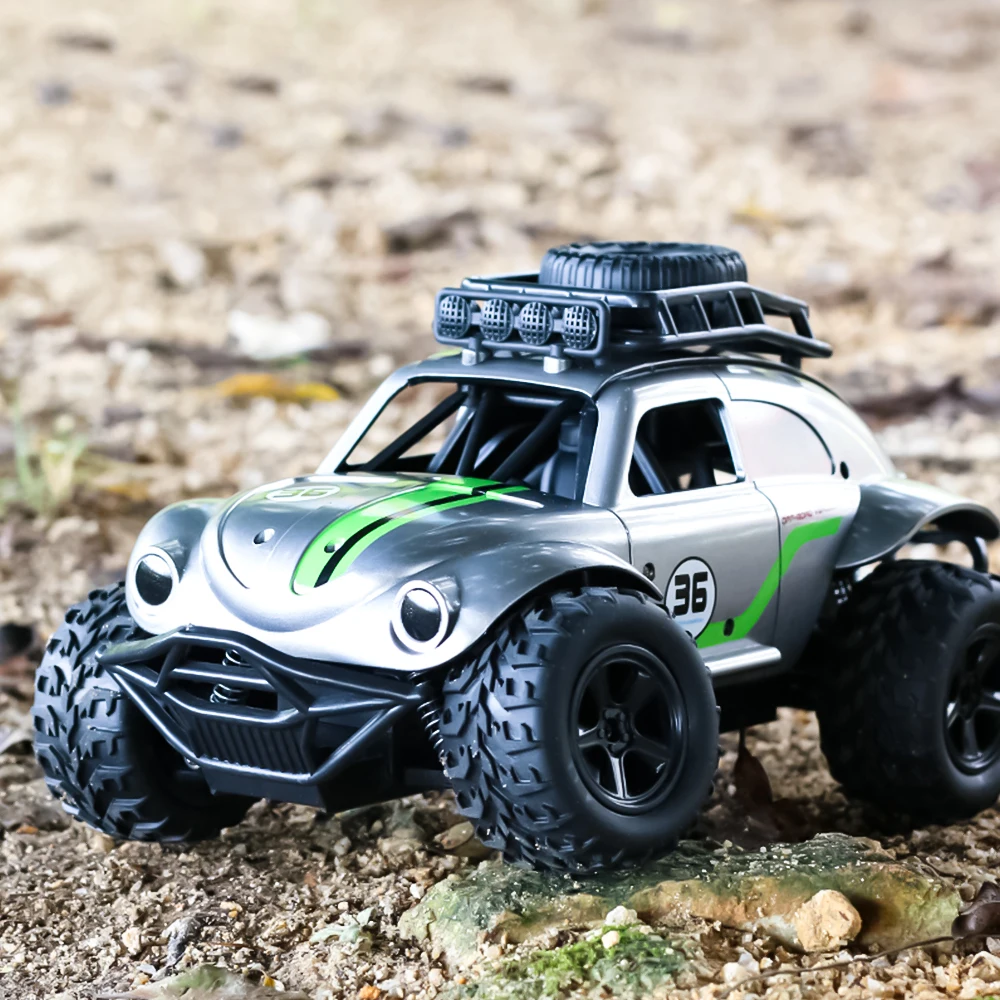 

RC Cars Remote Control Toys MN36 off-road climbing car 1:18 beetle two-wheel driver children Youth model blue, silver 2.4GHz