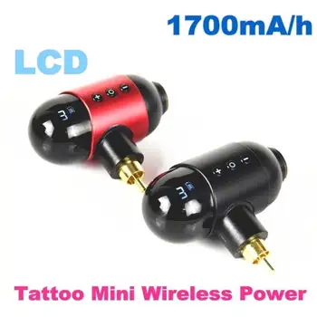 

New Arrival One Set of LCD Wireless Tattoo Power Supply Rechargable Battery 1700mah For RCA/DC Tattoo Machine Gun Supply