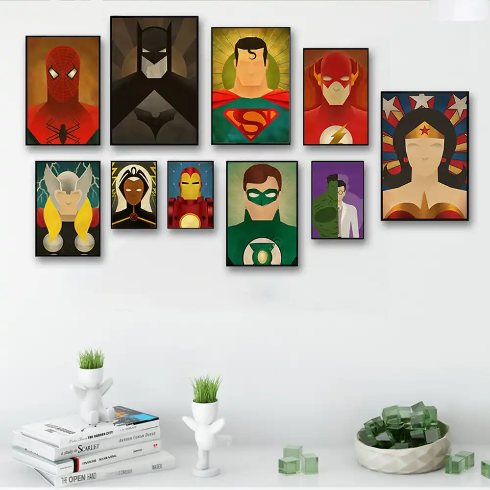 Los Vengadores superhéroe lienzo pintura póster chicos habitación Arte