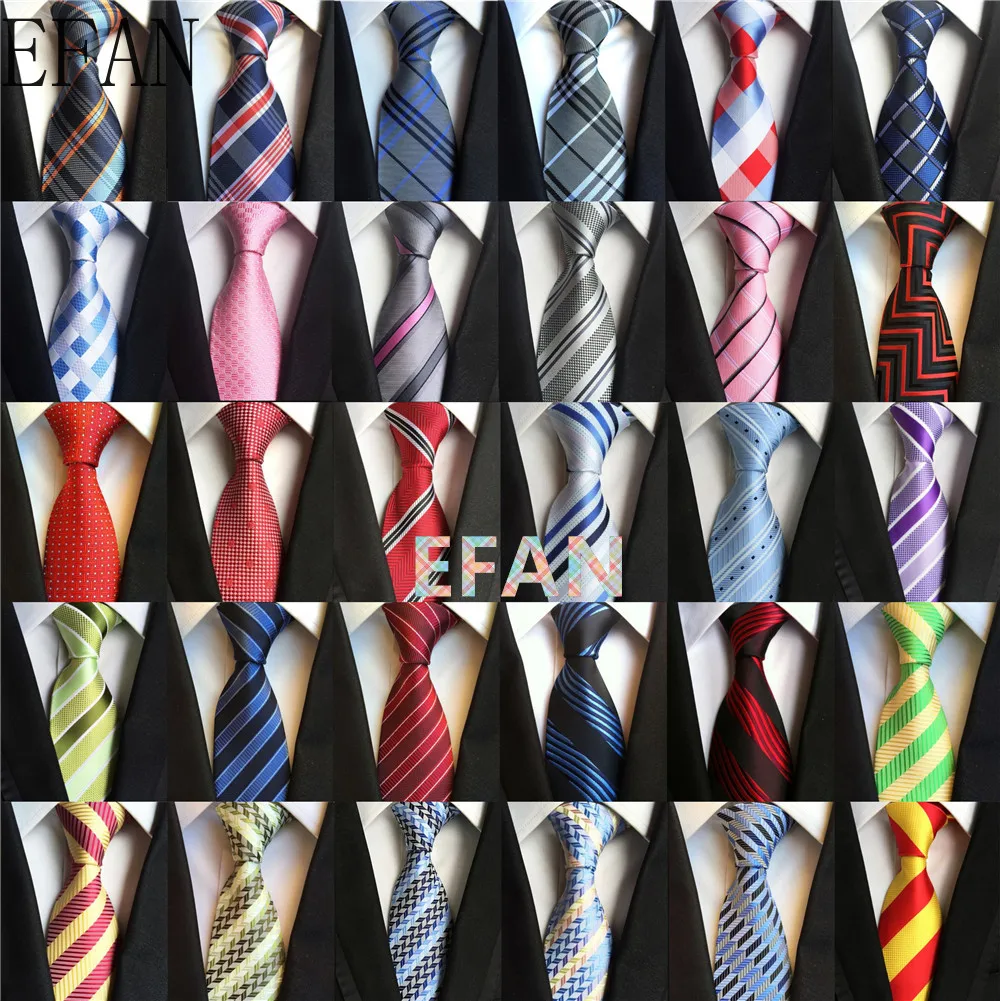Fashion HIGH QUALITY Silk Classic Jacquard Woven Striped Wedding Necktie Men Tie 