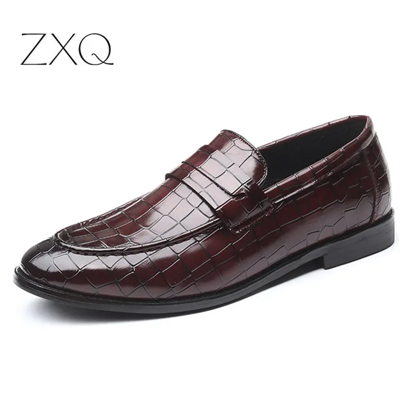 

Brand Business Men Bullock Formal Office Dress Shoes 2019 Fashion Casual Leather Shoes Men Large Size Men Loafers