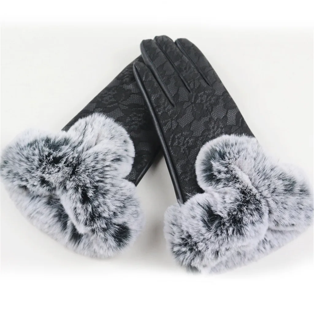 Женские перчатки теплые перчатки зимние женские бархатные варежки кружевные перчатки велосипедные варежки для телефона кожаные перчатки d5