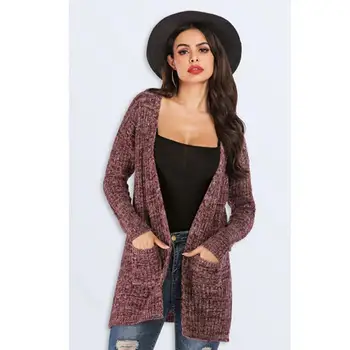 

Spring Women's Clothing Long-Sleeve Plus Size Fashion Knit Sweater Pocket Cardigan Jacket