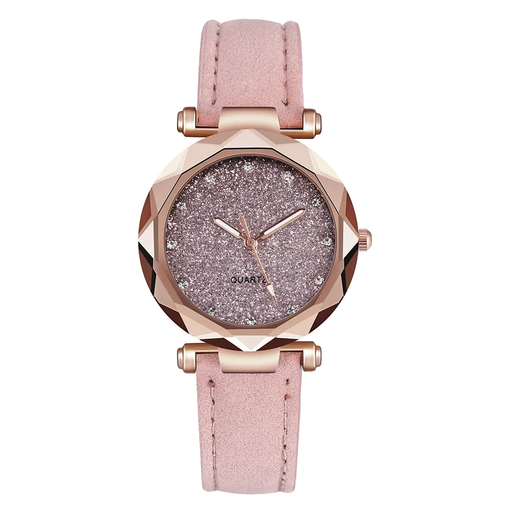 Новые простые женские часы Звездное небо Relojes браслет кожаный ремешок наручные