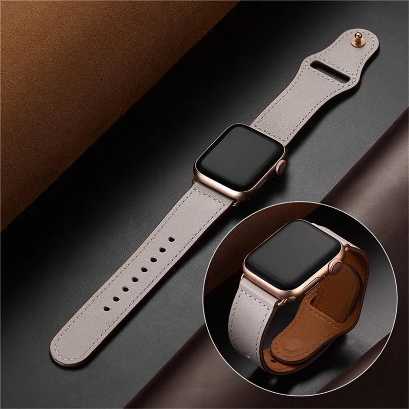 Ремешок из натуральной кожи для Apple Watch 42 мм 38 мм аксессуары для умных часов кожаный ремешок для часов Ремешок для iWatch браслет ремешок