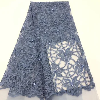 

NIAI African Nigerian 100% Cotton Lace Fabric Latest Swiss Voile Lace In Switzerland With Stones For Women Dress Party