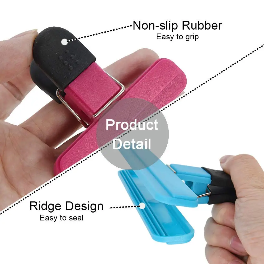 LMETJMA Large Chip Bag Clips Plastic Assorted Sizes Food Bag Clips Tight Seal Grip Food for Coffee Bread Bags KC0327 bread bag clips