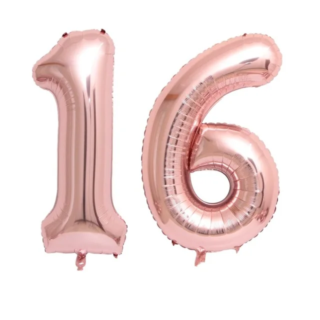 rose gold 16 2 шт., 30 Вт, 40 дюймов розовое золото Фольга воздушные шары для взрослых 30th День рождения Юбилей, 16, 18, 20, 25 60 золотистый цифра серебряные украшения Globos - Цвет: rose gold 16
