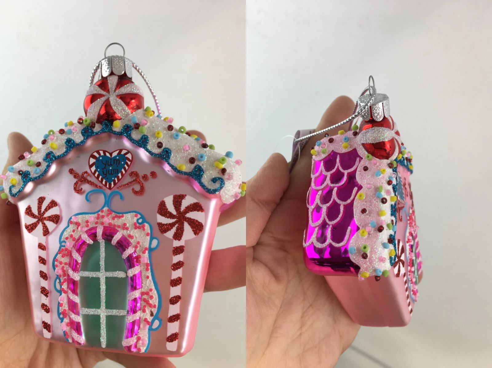 Foreign trade glass hummingbird deer crab ice cream Christmas tree glass animal pendant handmade styling holiday decorations