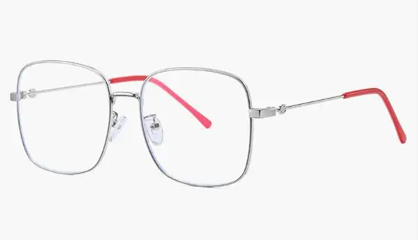 silver frame Винтажные Солнцезащитные очки женские прозрачные линзы красные ножки Дизайнерские мужские Квадратные Солнцезащитные очки оптические оправы очки ретро UV400 - Цвет линз: silver frame