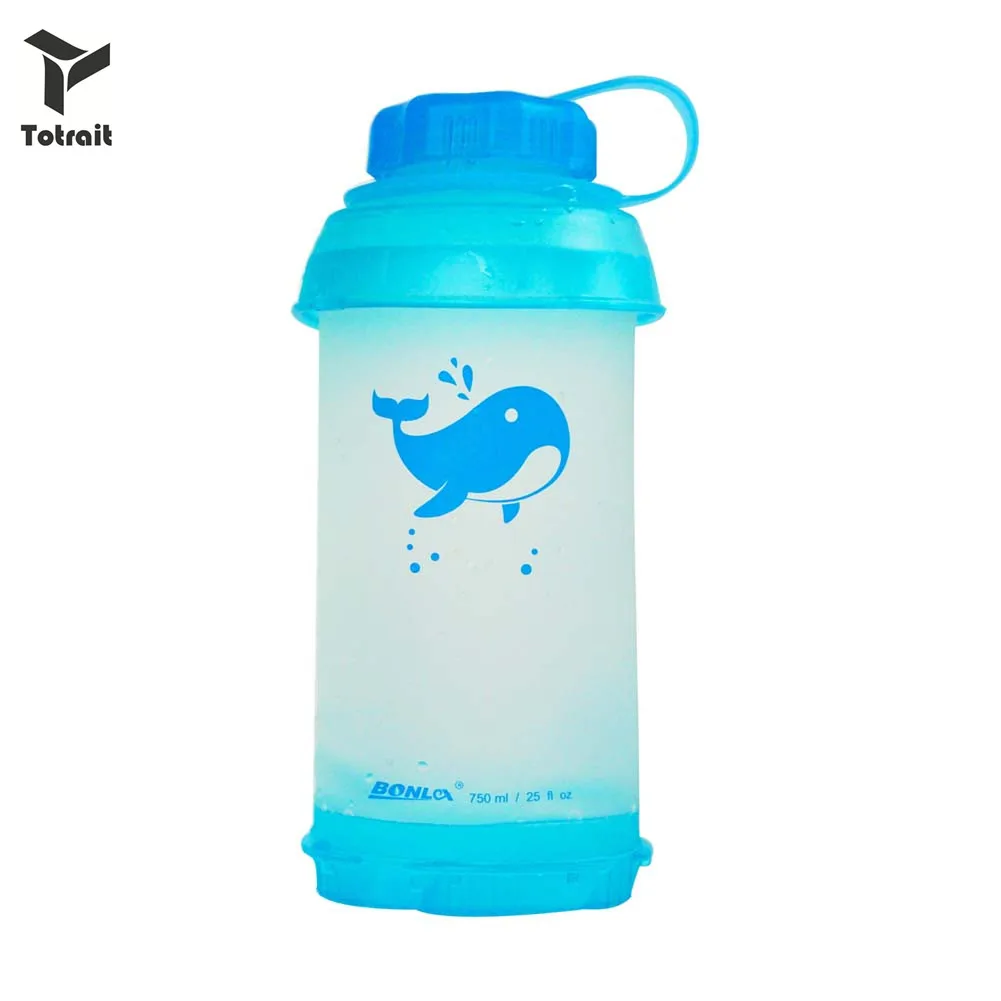 

TOtrait 750ml Foldable Water Bottle TPU Portable Collapsible Lightweight soft sports cup for outdoor Camping Hiking Climbing