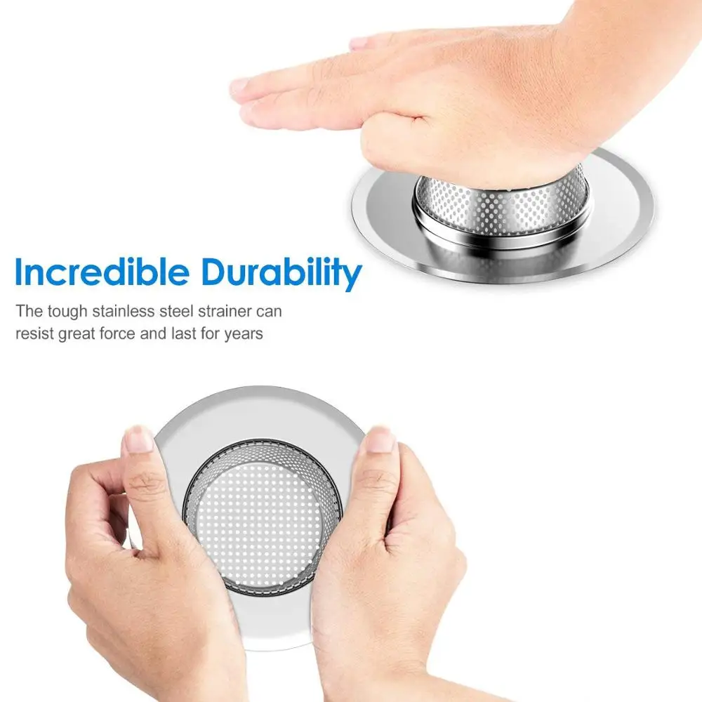 Kitchen Sink Strainer Stainless Steel Drain Filter Strainer L/M/S size bathroom drain hair catcher bath stopper waste plug sink