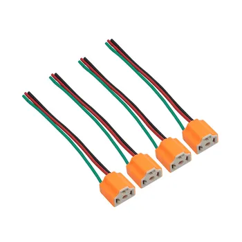

4PCS H4 Ceramic Car Auto Lamp Socket Holders 3 Pin Headlight Light Connector For cars trucks and campervans & other vehicles