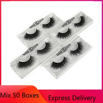 

MUYE 1 pair 25 boxes natural false eyelashes fake lashes long makeup 3d mink lashes eyelash extension mink eyelashes for beauty