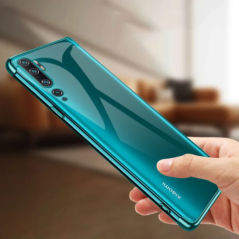 Hacrin чехол для телефона Xiaomi Mi Note 10 pro Роскошный Прозрачный Бампер TPU силиконовый cc9 |