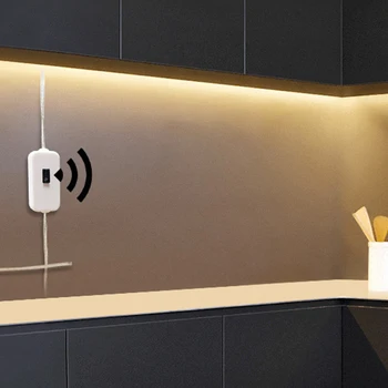 

Motion Sensor Stairs Home Decor Ribbon Hand Sweep LED Strip Adhesive Waving For Kitchen Wardrobe Under Cabinet Smart USB Power