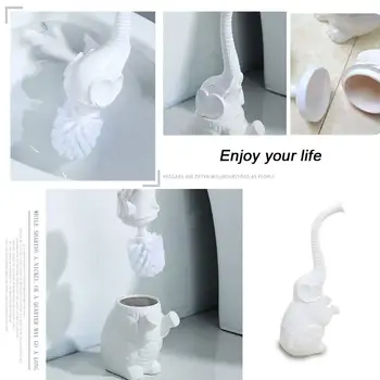 

New Elephant Toilet Brush,Bathroom Soft Bristled Toilet Brush Detachable Elephant Shape with long handle,Christmas,New Year's Da