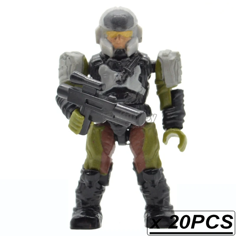 20 шт./лот Halo Warriors Wars игры Монстры люди ковенанты Спартанские пистолеты строительные блоки кирпичи игрушки для детей - Цвет: 20pcs MB69