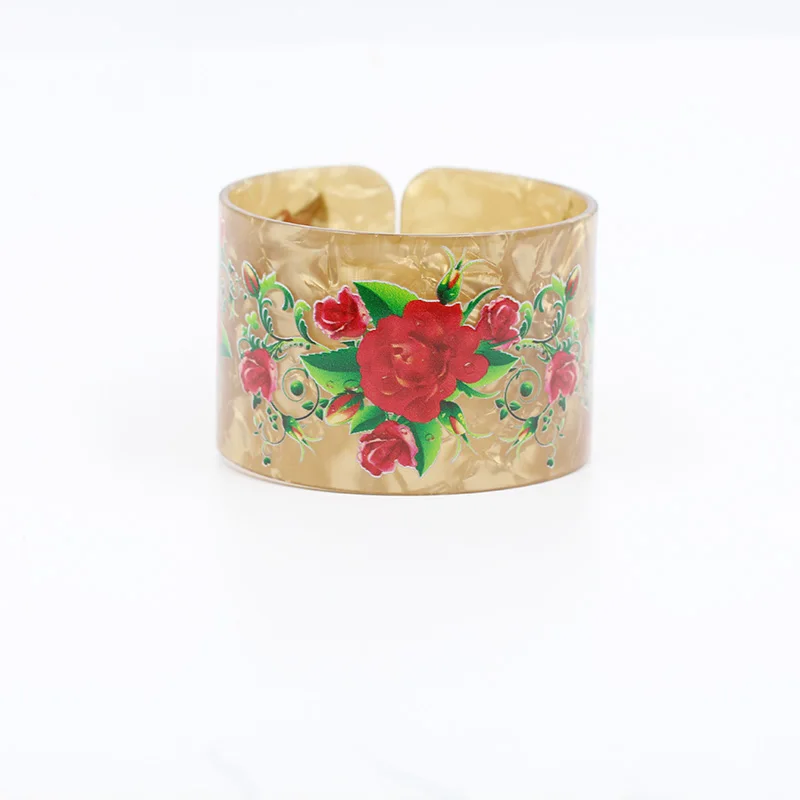 Várias cores novas pulseiras com flores fábrica atacado acrílico material plástico melhor presente para meninas