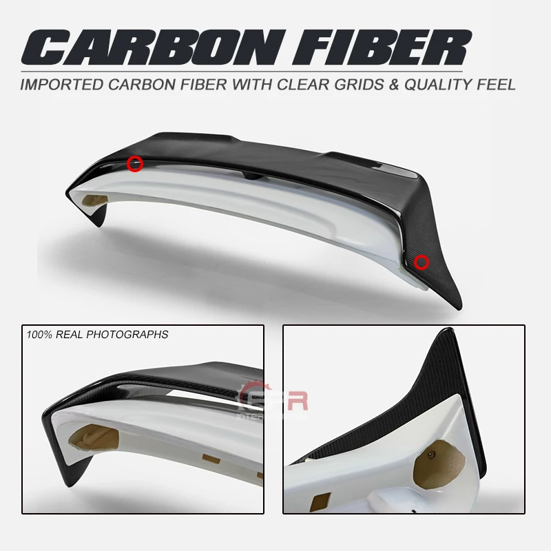 For F56 Mini Cooper S DAG Style Carbon Fiber Rear Wing Roof Spoiler(Base is Glass Fiber) 2PCS
