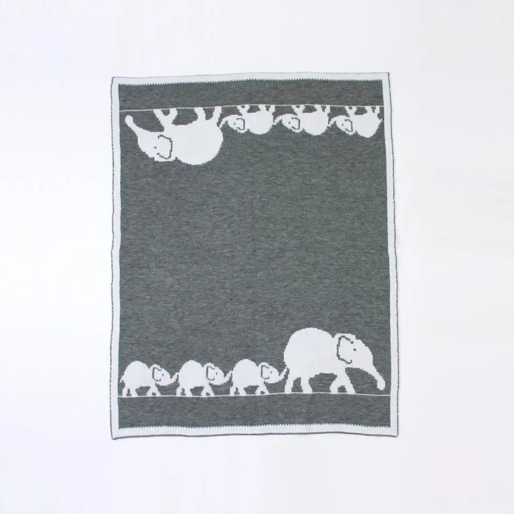 Baby Blankets Knitted Soft Newborn Swaddle Wrap Animal Elephant Toddler Boys Girls Throws Quilt Kid Sofa Bedding Blanket Cartoon