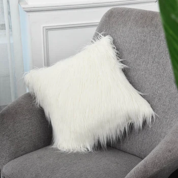 

Hot Super Soft Faux Fur Cushion Cover Fluffy Pillowcase Plush Throw Pillow Cases Home Decor Pillowcover Home Decoration TOB