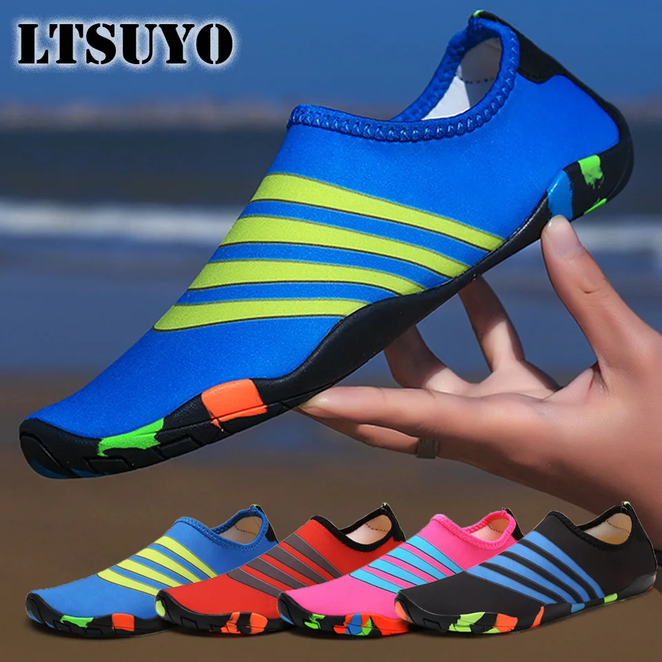 

LTSUYO couple swimming shoes parent-child water sports shoes unisex diving surfing shoes barefoot leather shoes summer beach sho