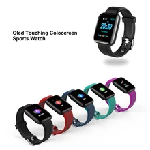 Oled цветной экран сенсорный Спорт на открытом воздухе фитнес-шагомер цифровой шагомер с контролем сердечного ритма кровяного давления