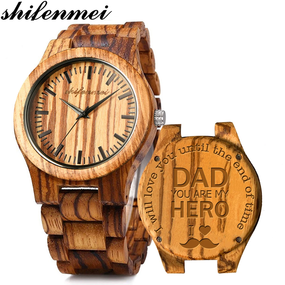 Shifenmei Wooden Watch Personalized Engraved Men Watches 2019 Luxury Brand Custom Wristwatch Wood Watch Male Relogio 1