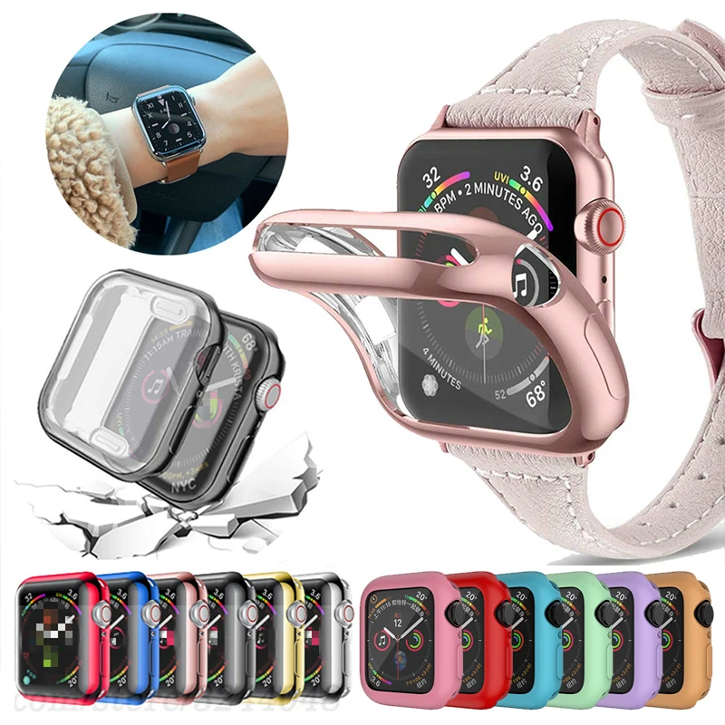 Тонкий чехол для часов из ТПУ Apple Watch Series 5 4 3 2 1 42 мм 38 м 40 44 Защитный IWatch мм|Часы