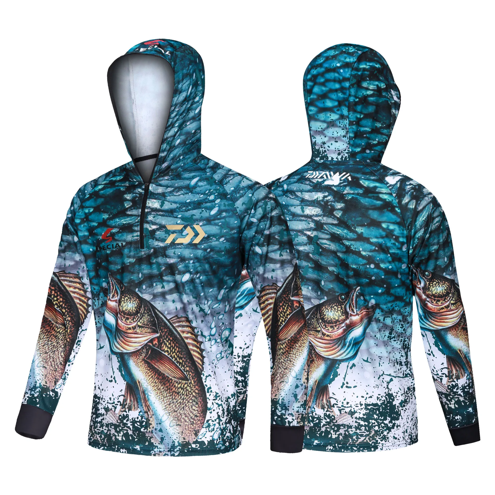 

2020 Clothes Fishing Shirt Jacket Ice Silk Quick Dry Sports Clothing Sun Protection Face Neck Anti-uv Breathable Fishing Hooded